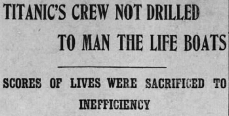 Titanic inefficiency headline